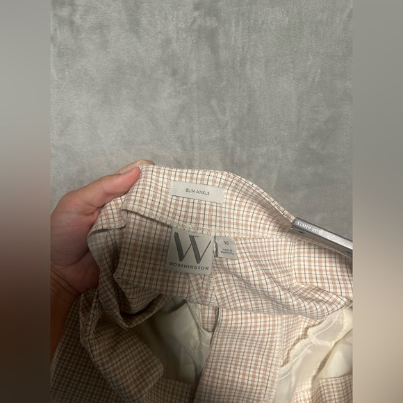 Worthington Slim Ankle Pants Women’s 10 High Rise Plaid NWT - Picture 4 of 10